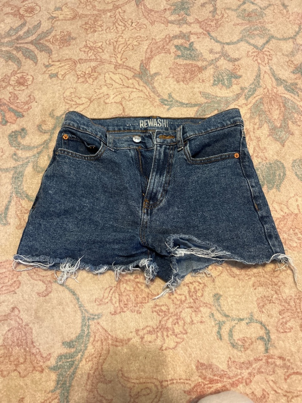 Dark wash denim jean shorts